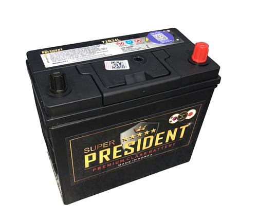 Аккумулятор SUPER PRESIDENT 6СТ- 59 (о.п.) (72B24LS) толст.кл. [д234ш127в220/520] [B24]