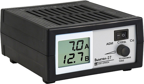 Зарядное устройство Вымпел-27 (автомат-руч, 0,4-7А, 3-х режимн,14,1/ 14,8 /16 сегментный ЖК дисплей)