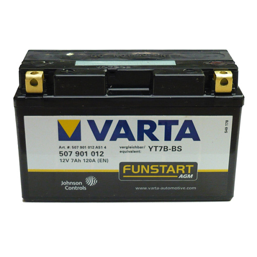 Аккумулятор Varta мото AGM 7Ач YT7B-4 (YT7B-BS) (507901012) пп сух/зар с/эл [д150ш66*в4/120] [D_]